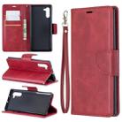 Retro Lambskin Texture Pure Color Horizontal Flip PU Leather Case with Holder & Card Slots & Wallet & Lanyard for Galaxy Note10(Red) - 1