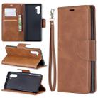 Retro Lambskin Texture Pure Color Horizontal Flip PU Leather Case with Holder & Card Slots & Wallet & Lanyard for Galaxy Note10(Brown) - 1