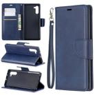 Retro Lambskin Texture Pure Color Horizontal Flip PU Leather Case with Holder & Card Slots & Wallet & Lanyard for Galaxy Note10(Blue) - 1