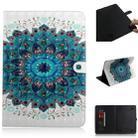 3D Colored Drawing Universal Horizontal Flip Leather Case, with Holder & Card Slot & Wallet for 10 inch Tablet PC(Peacock Wreath) - 1