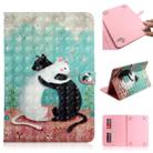3D Colored Drawing Universal Horizontal Flip Leather Case, with Holder & Card Slot & Wallet for 10 inch Tablet PC(Black White Cat) - 1