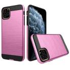 Brushed Texture Shockproof Rugged Armor Protective Case for iPhone 11 Pro(Pink) - 1