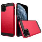 Brushed Texture Shockproof Rugged Armor Protective Case for iPhone 11 Pro(Red) - 1