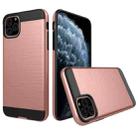 Brushed Texture Shockproof Rugged Armor Protective Case for iPhone 11 Pro(Rose Gold) - 1