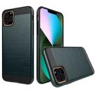 Brushed Texture Shockproof Rugged Armor Protective Case for iPhone 11 Pro Max(Navy Blue) - 1