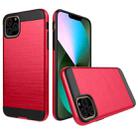 Brushed Texture Shockproof Rugged Armor Protective Case for iPhone 11 Pro Max(Red) - 1