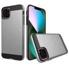 Brushed Texture Shockproof Rugged Armor Protective Case for iPhone 11 Pro Max(Silver) - 1