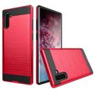 Brushed Texture Shockproof Rugged Armor Protective Case for Galaxy Note 10(Red) - 1