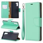 Litchi Texture Pure Color Horizontal Flip PU Leather Case with Holder & Card Slots & Wallet & Lanyard for Galaxy Note10(Green) - 1