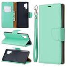 Litchi Texture Pure Color Horizontal Flip PU Leather Case with Holder & Card Slots & Wallet & Lanyard for Galaxy Note10+(Green) - 1