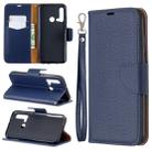 Litchi Texture Pure Color Horizontal Flip PU Leather Case with Holder & Card Slots & Wallet & Lanyard for Huawei P20 lite (2019) / nova 5i(Dark Blue) - 1