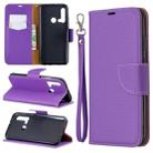 Litchi Texture Pure Color Horizontal Flip PU Leather Case with Holder & Card Slots & Wallet & Lanyard for Huawei P20 lite (2019) / nova 5i(Purple) - 1