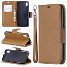 Litchi Texture Pure Color Horizontal Flip PU Leather Case with Holder & Card Slots & Wallet & Lanyard for Xiaomi Redmi 7A(Brown) - 1