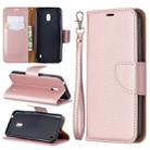 Litchi Texture Pure Color Horizontal Flip PU Leather Case with Holder & Card Slots & Wallet & Lanyard for Nokia 2.2(Rose Gold) - 1