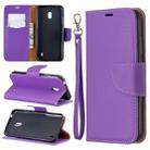 Litchi Texture Pure Color Horizontal Flip PU Leather Case with Holder & Card Slots & Wallet & Lanyard for Nokia 2.2(Purple) - 1