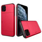 For iPhone 11 Pro Shockproof Rugged Armor Protective Case with Card Slot (Red) - 1