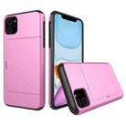 For iPhone 11 Shockproof Rugged Armor Protective Case with Card Slot (Pink) - 1