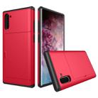 Shockproof Rugged Armor Protective Case with Card Slot for Galaxy Note 10(Red) - 1