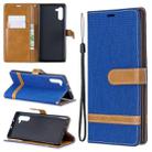 Color Matching Denim Texture Horizontal Flip Leather Case with Holder & Card Slots & Wallet & Lanyard for Galaxy Note10(Royal Blue) - 1