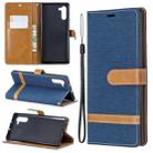 Color Matching Denim Texture Horizontal Flip Leather Case with Holder & Card Slots & Wallet & Lanyard for Galaxy Note10(Dark Blue) - 1