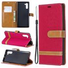 Color Matching Denim Texture Horizontal Flip Leather Case with Holder & Card Slots & Wallet & Lanyard for Galaxy Note10(Red) - 1