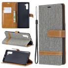 Color Matching Denim Texture Horizontal Flip Leather Case with Holder & Card Slots & Wallet & Lanyard for Galaxy Note10(Grey) - 1
