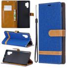 Color Matching Denim Texture Horizontal Flip Leather Case with Holder & Card Slots & Wallet & Lanyard for Galaxy Note10+(Royal Blue) - 1