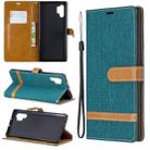 Color Matching Denim Texture Horizontal Flip Leather Case with Holder & Card Slots & Wallet & Lanyard for Galaxy Note10+(Green) - 1