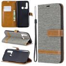 Color Matching Denim Texture Horizontal Flip Leather Case with Holder & Card Slots & Wallet & Lanyard for Huawei P20 lite (2019) / nova 5i(Grey) - 1