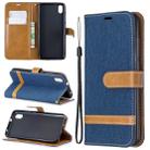 Color Matching Denim Texture Horizontal Flip Leather Case with Holder & Card Slots & Wallet & Lanyard for Xiaomi Redmi 7A(Dark Blue) - 1