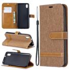 Color Matching Denim Texture Horizontal Flip Leather Case with Holder & Card Slots & Wallet & Lanyard for Xiaomi Redmi 7A(Brown) - 1