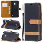 Color Matching Denim Texture Horizontal Flip Leather Case with Holder & Card Slots & Wallet & Lanyard for Nokia 2.2(Black) - 1