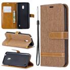 Color Matching Denim Texture Horizontal Flip Leather Case with Holder & Card Slots & Wallet & Lanyard for Nokia 2.2(Brown) - 1