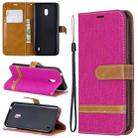 Color Matching Denim Texture Horizontal Flip Leather Case with Holder & Card Slots & Wallet & Lanyard for Nokia 2.2(Rose Red) - 1