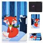 Colored Drawing Universal Voltage Craft Cloth TPU Protective Case, with Holder & Card Slots & Anti-slip Strip(Red Fox) - 1