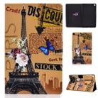 Colored Drawing Universal Voltage Craft Cloth TPU Protective Case, with Holder & Card Slots & Anti-slip Strip(Eiffel Tower) - 1