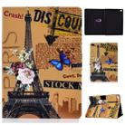 Colored Drawing Universal Voltage Craft Cloth TPU Protective Case, with Holder & Sleep / Wake-up Function & Card Slots & Anti-slip Strip for iPad 9.7 (2018) / 9.7 (2017) / air / air2(Eiffel Tower) - 1