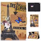 Colored Drawing Universal Voltage Craft Cloth TPU Protective Case, with Holder & Sleep / Wake-up Function & Card Slots & Anti-slip Strip for iPad Mini1 / 2 / 3 / 4 / 5(Eiffel Tower) - 1