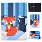 Colored Drawing Universal Voltage Craft Cloth TPU Protective Case, with Holder & Sleep / Wake-up Function & Card Slots(Red Fox) - 1