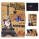 Colored Drawing Universal Voltage Craft Cloth TPU Protective Case, with Holder & Sleep / Wake-up Function & Card Slots(Eiffel Tower) - 1