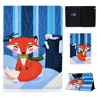 Colored Drawing Universal Voltage Craft Cloth TPU Protective Case, with Holder & Card Slots & Anti-slip Strip(Red Fox) - 1