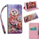 3D Painting Pattern Coloured Drawing Horizontal Flip TPU + PU Leather Case with Holder & Card Slots & Wallet, For:For Galaxy A70(Color Owl) - 1