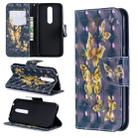 3D Colored Drawing Horizontal Flip Leather Case with Holder & Card Slots & Wallet For Nokia 4.2(Black Background Butterfly) - 1