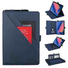 Horizontal Flip Double Bracket Leather Case for Galaxy Tab A 8 (2019) P200 / P205, with Card Slots & Photo Frame & Pen Slot(Blue) - 1