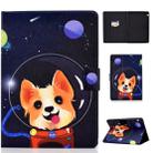 Colored Drawing Universal Voltage Craft Cloth TPU Protective Case, with Holder & Sleep / Wake-up Function & Card Slots & Anti-slip Strip for Huawei MediaPad T5(Dog) - 1