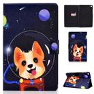 Colored Drawing Universal Voltage Craft Cloth TPU Protective Case, with Holder & Sleep / Wake-up Function & Card Slots & Anti-slip Strip for Galaxy Tab A 8.0 (2019) P205 / P200(Dog) - 1