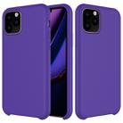 For iPhone 11 Pro Solid Color Liquid Silicone Shockproof Case (Purple) - 1