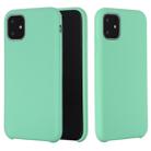 For iPhone 11 Pro Solid Color Liquid Silicone Shockproof Case (Blue Green) - 1