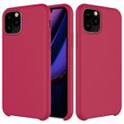 For iPhone 11 Pro Solid Color Liquid Silicone Shockproof Case (Rose Red) - 1