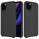 For iPhone 11 Pro Solid Color Liquid Silicone Shockproof Case (Black) - 1